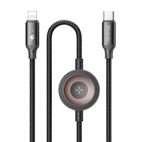 Mcdodo CA-5680 2-i-1 USB-C till Lightning-kabel + Apple Watch-laddare, 36W, 1,5 m