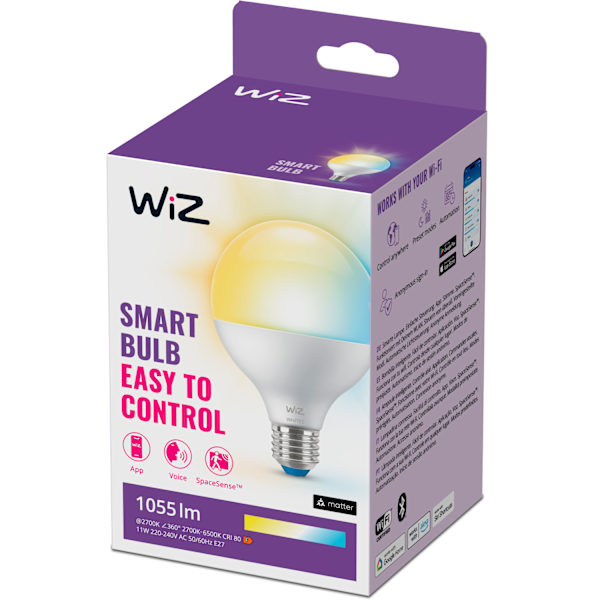 WiFi Smart LED E27 G95 75W 1055lm Varm-kallvit