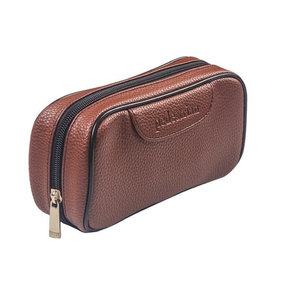 Bærbar Læder Pibe Etui - Holder 2 Piber & Tilbehør Brown Brown