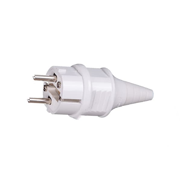 Europeisk Reseadapter - Jordad, Inget Hål White White