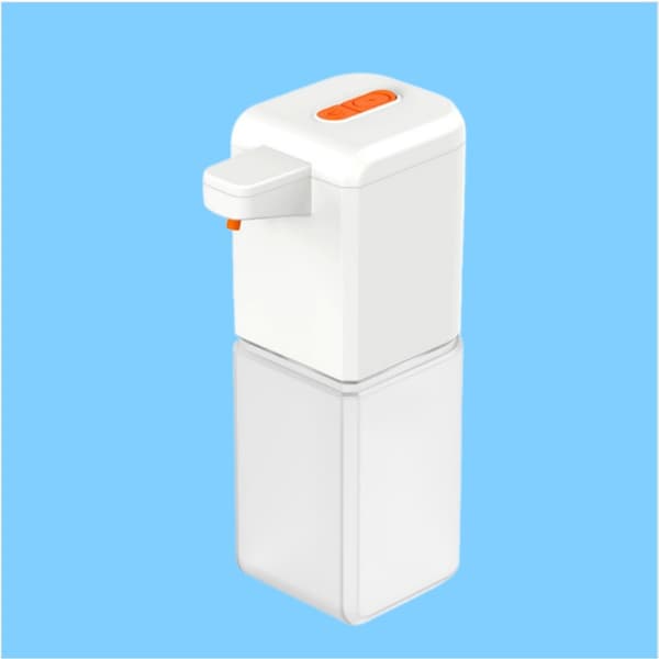 Berøringsfri sæbedispenser med infrarød sensor, USB-genopladelig 400ml, 0.3s respons til håndsæbe, opvasksæbe og vaskemiddel, kompakt hvid ABS