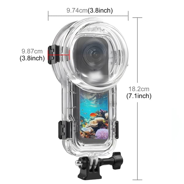 Transparent vandtæt etui til Insta360 X5 panoramisk kamera