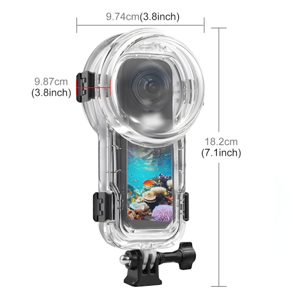 Transparent Vattentätt Fodral för Insta360 X5 Panoramakamera