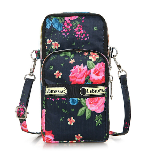 Stilfuld crossbody-telefontaske til kvinder med blomsterdesign