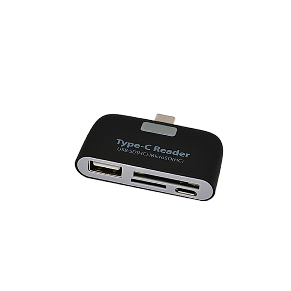 Type-C -kortinlukija - USB-keskitin ja OTG-toiminto Musta