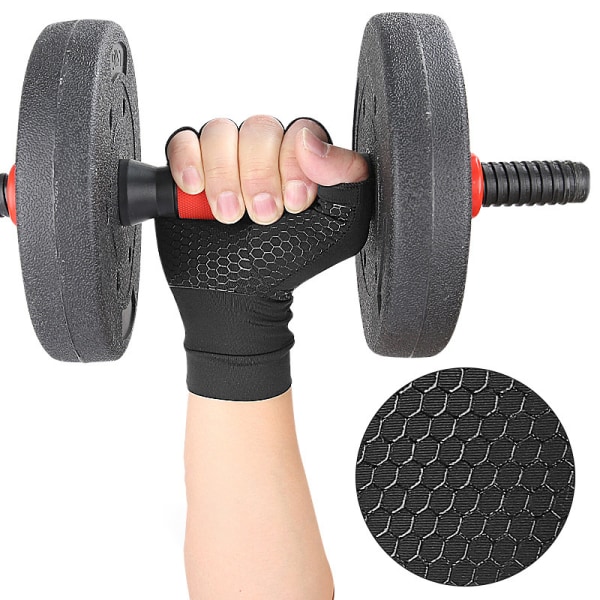 Halkfria halvfingerhandskar fitnesshandskar 1 par XL