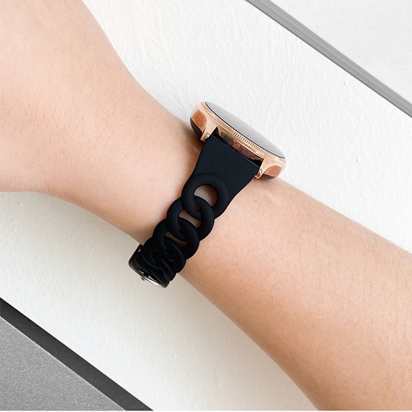 Silikonerem til smartwatch - kompatibel med Samsung & Huawei Sort M