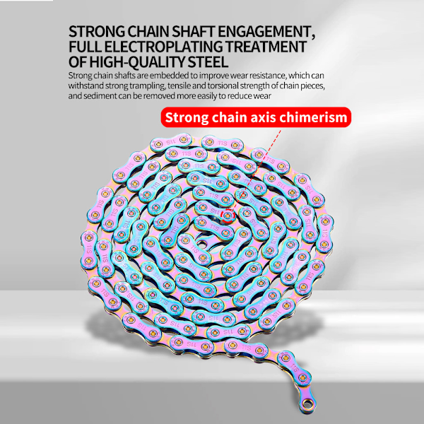 Sateenkaaren värinen polkupyörän ketju maastopyöriin 9 Speed Chain