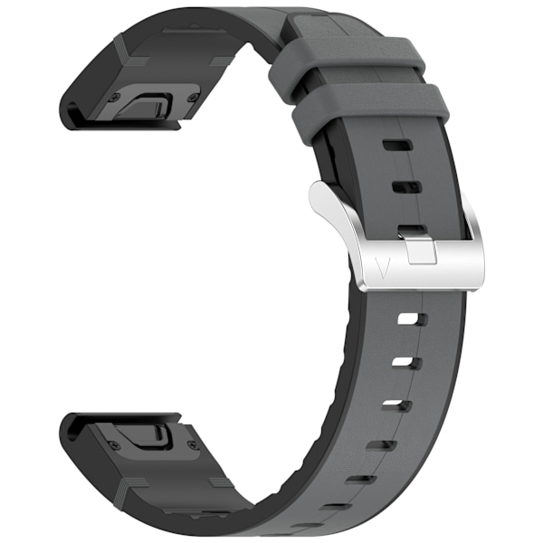 Grått 26mm silikonläderarmband för Garmin Fenix-serien