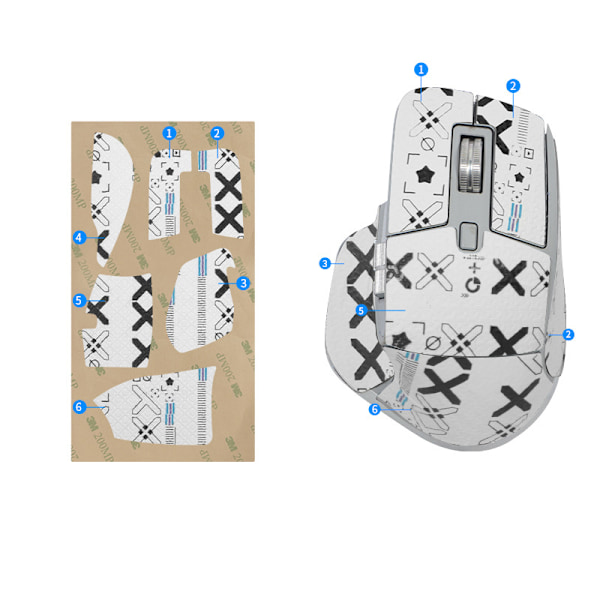 Forbedrede Grip Mouse Stickers til Logitech MX Master 3/3s Hvid