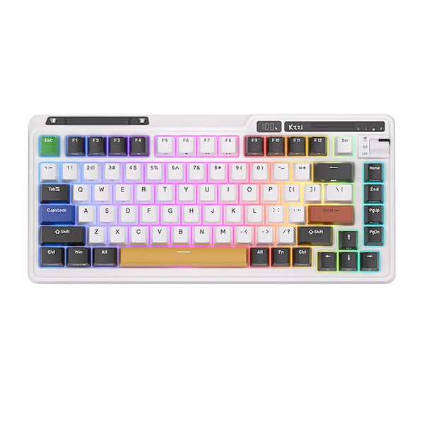 Trådløst mekanisk tastatur Royal Kludge KZZI K75 pro RGB, Moment Switch (sort og hvid)