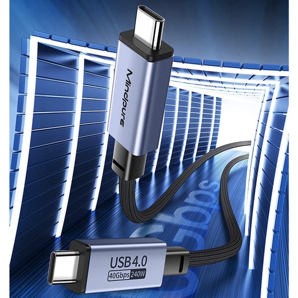 USB4 USB-C–USB-C-kaapeli, 40 Gbit/s, 240 W PD3.1, 8K 60 Hz, 1/2 m vaihtoehdot 2 m 2 m