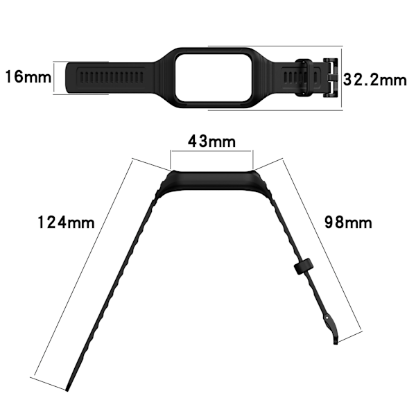 Silikonarmband för Honor Band 10 & Band 9 Svart