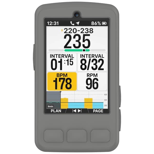 Silikonebeskyttelsesetui til Wahoo ELEMNT BOLT V3 og BOLT3 cykelcomputere - Optimal beskyttelse og pasform Grey Grey