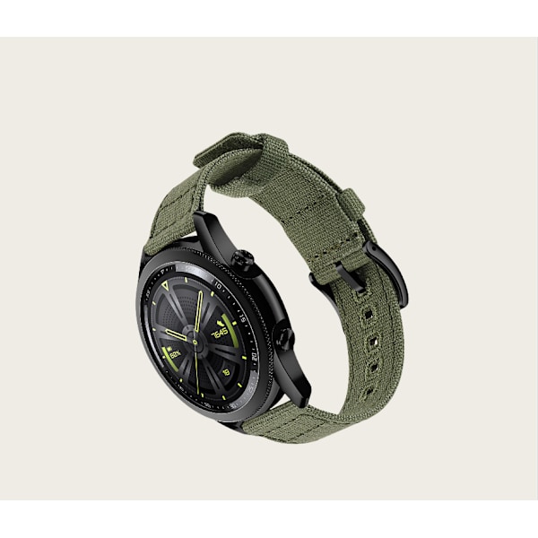 Vävd Canvas Quick Release Klockarmband för Huawei GT4 Grön 20 mm