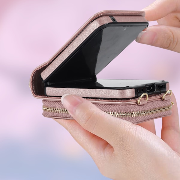 Læder Wallet Case med RFID-blokering til Samsung Galaxy Z Flip 6