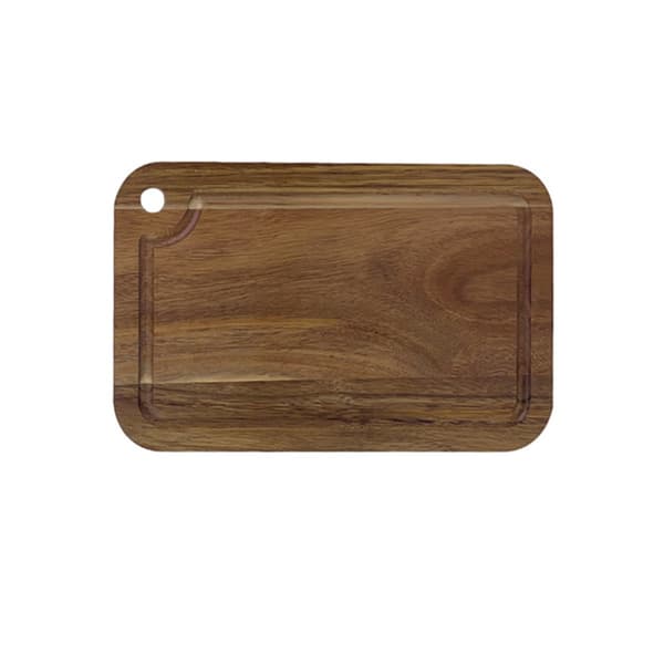 Acacia träskärbräda 26.5x16.5x1.5cm – solid trä ost- och charkbricka, portabel serveringsbräda för camping och frukt