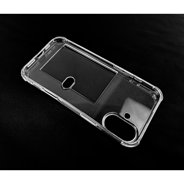 iPhone 15 Plus Skal med Korthållare, Slim Skyddande Stöttåligt Genomskinligt Mobilfodral för iPhone 15 Plus