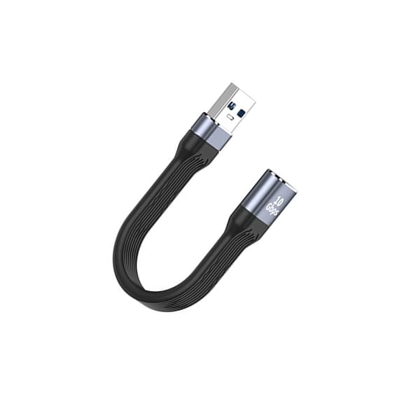 USB-A hun til USB-C han FPC-kabel – USB 3.1, 10 Gbps, 4K 60 Hz, 100 W PD til telefoner, bærbare og tablets