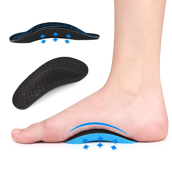 Arch Support innersulor för platta fötter - svart (vuxen, självhäftande rygg)