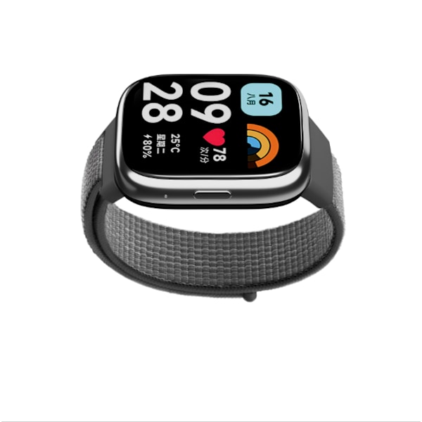 Redmi Watch 3 Active Nylon -ranneke Tummanharmaa