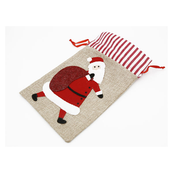 Julklappssäck liten med tomte