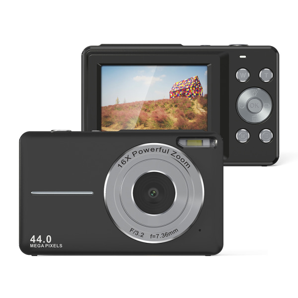 INF Digitalkamera 44MP/1080P/16X digital zoom/fyllningsljus Svart