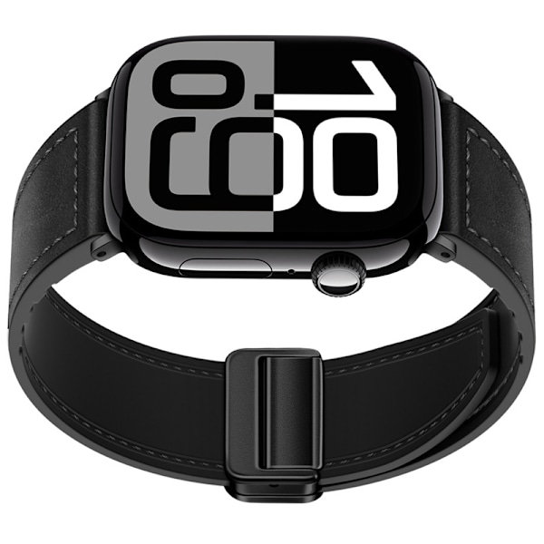 Rem i ægte læder til Apple Watch Sort S