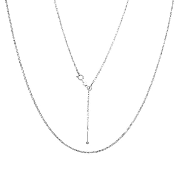 Justerbar Chopin kæde halskæde titanium stål 46 cm Sølv Sølv