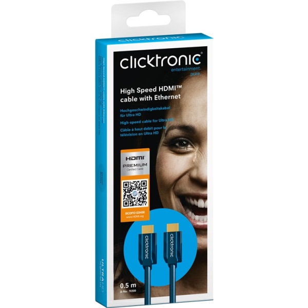 Clicktronic Premium Höghastighets HDMI™-kabel med Ethernet
