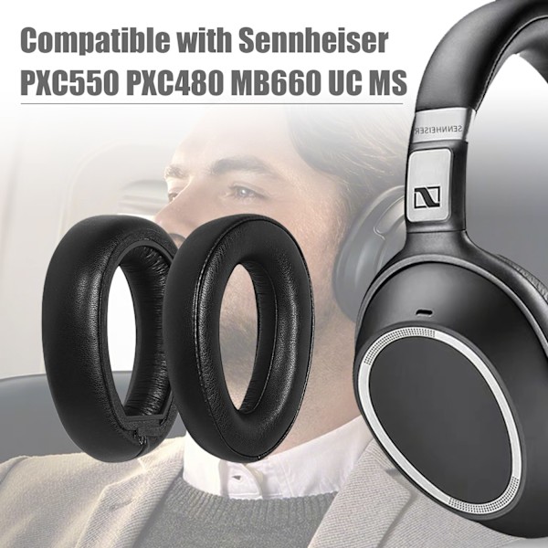 Udskiftningsørepuder til Sennheiser PXC550 PXC480 PXC550-II Sort