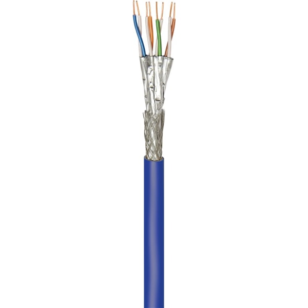 CAT 7A nätverkskabel, S/FTP (PiMF), blå