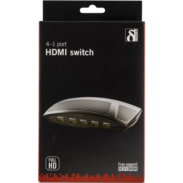 Manual HDMI switch 4 inputs>one output FullHD 60Hz 19pin fe Fyndiq