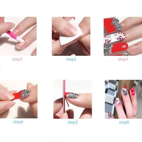 10 Ark Nageldekaler med Nagelfil - 3D Gradient Glitter Daisy Design