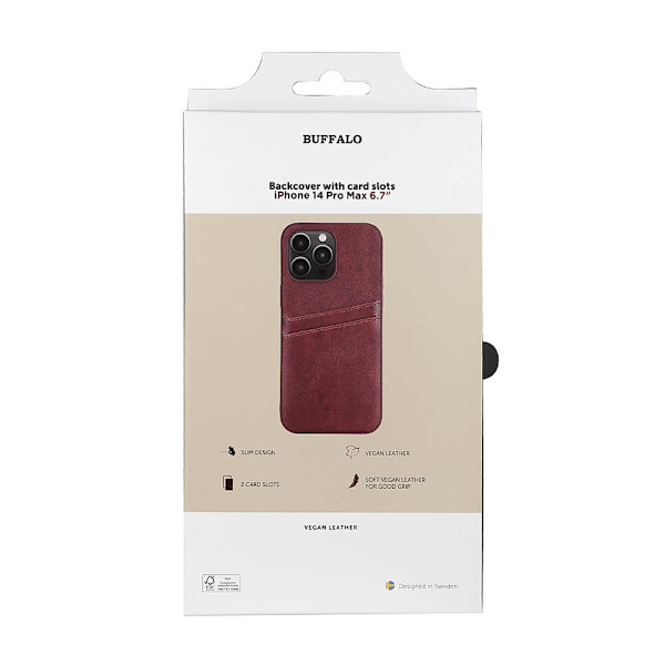 Cover PU 2 kort Brun - iPhone 14 Pro Max