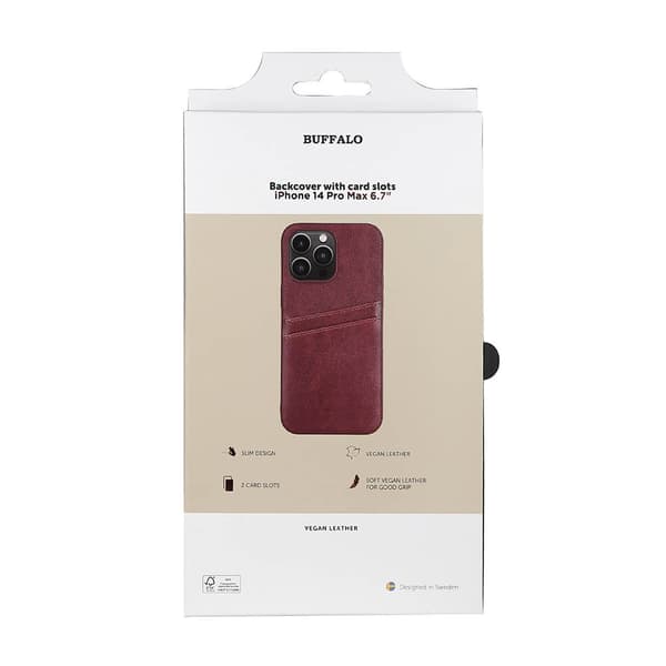 iPhone 14 Pro Max -suojakuori, PU-nahka, ruskea