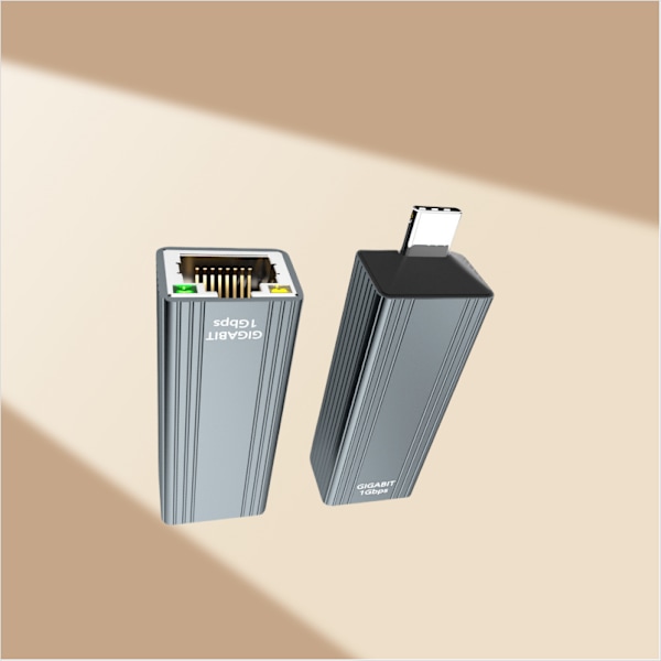 USB-C - Gigabit Ethernet -sovitin – Tyylikäs alumiinirakenne