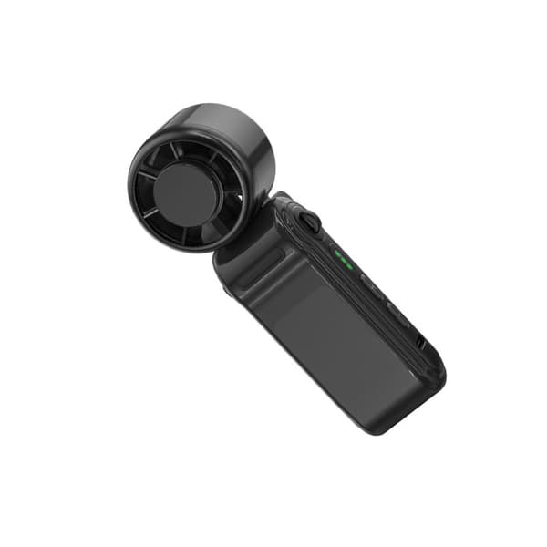 Foldbar håndventilator USB genopladelig til rejser og pendling, 3-trins justerbar til personlig køling, 2000mAh, sort