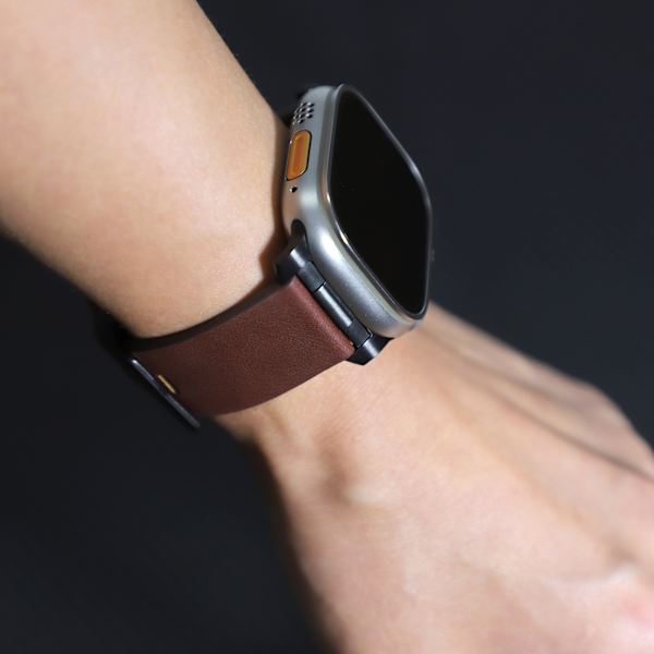 Horween läderarmband för Apple Watch 42/44/46/49 mm - mörkbrun Mörkbrun