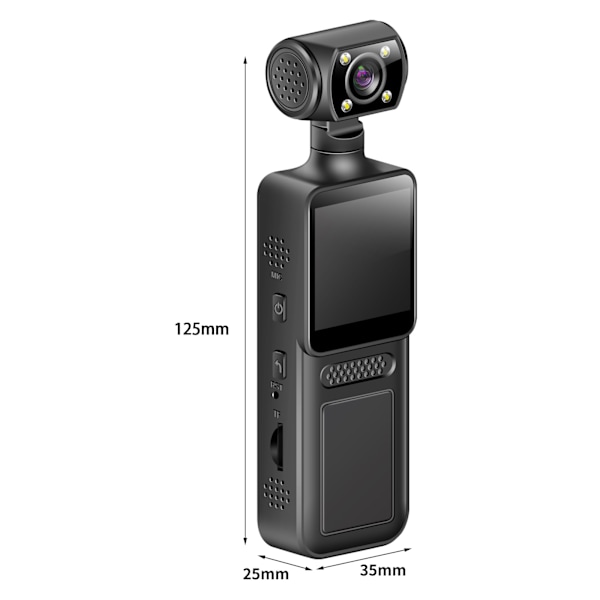 High-Definition Clip-On Body Camera M12 Direkte Optagelse