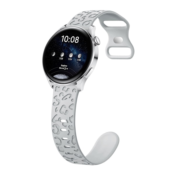 20 mm silikonarmband för Huawei GT4/3 Samsung Watch Grå