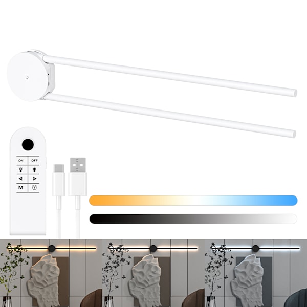 Modern LED-vägglampa med handsvepsensor, uppladdningsbar