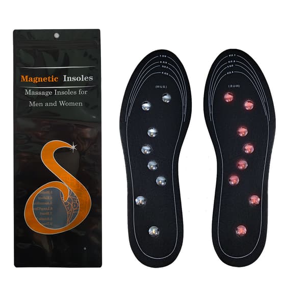 Magnetiska massageinnersulor i läder för män L L