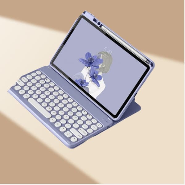 360° Roterande Bluetooth Tangentbordsfodral Kompatibelt med iPad 5/6 (2017/2018) 9.7" - Lavendellila