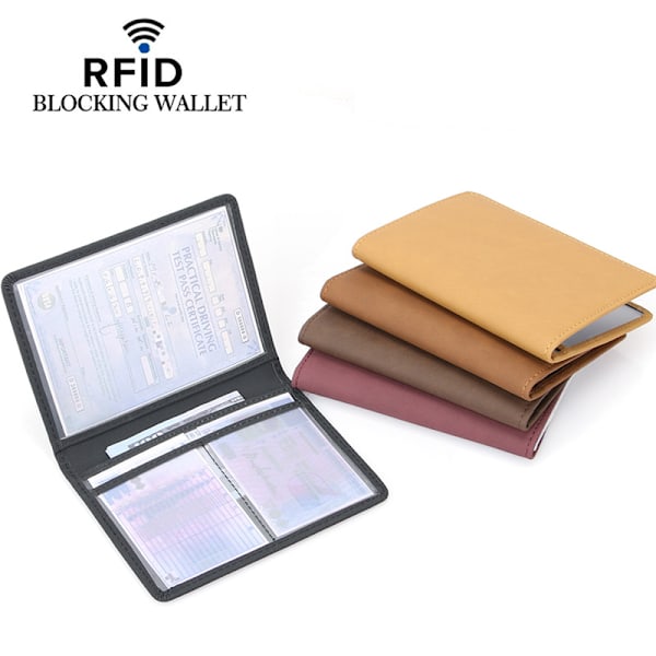 Premium Läder RFID-blockerande Plånbok - Säkra Dina Viktiga Saker Svart