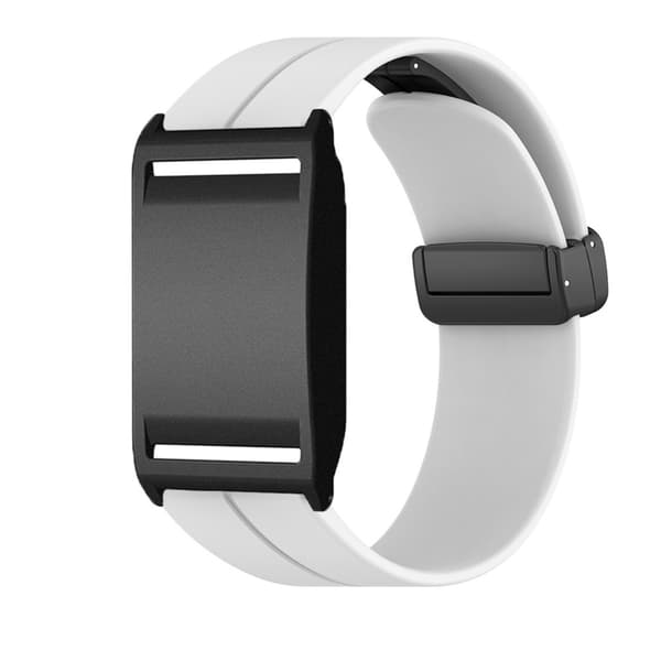 Silikone udskiftningsrem med foldbart magnetspænde kompatibel med Polar Loop - flere farver, 24cm x 2cm White White