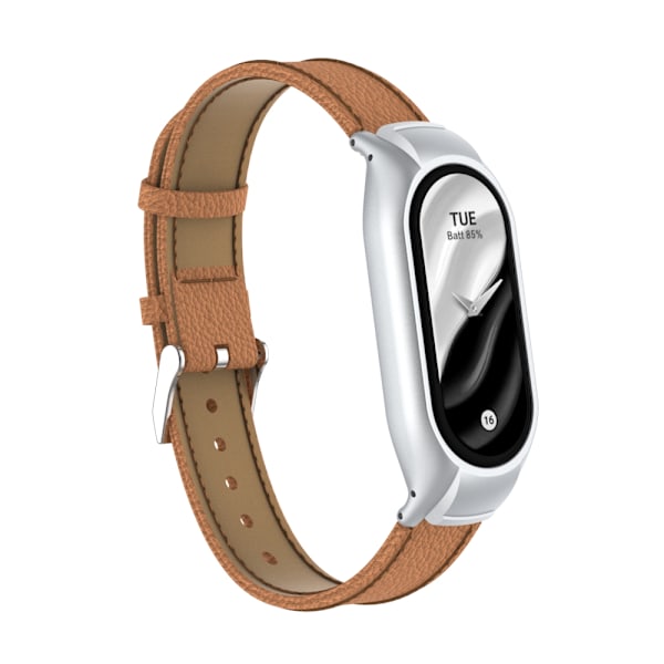 Läderrem för Xiaomi Mi Band 9 Standard/NFC, Brun
