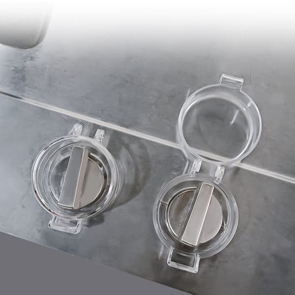 Gasspisrattskydd - ABS svart barnsäker roteringsskydd för vred, 2-pack, kompakt 8.98cm x 5.43cm x 6cm för kökssäkerhet