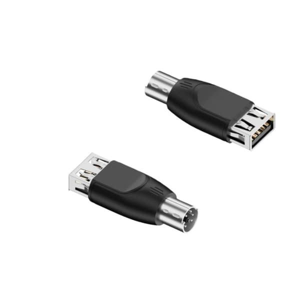 PS2 til USB hun til PS2 han adapter til tastatur og mus - 2-pak sort