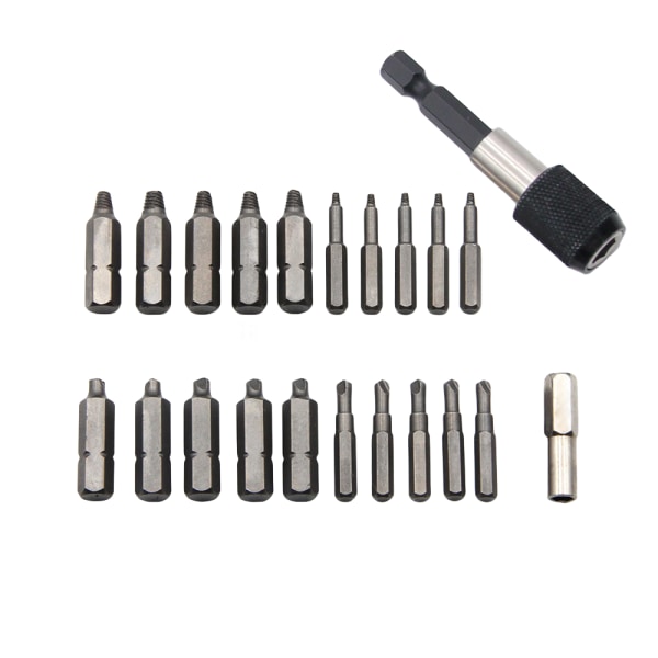 22 stycken Easy Out Striped Screw Extractor Kit